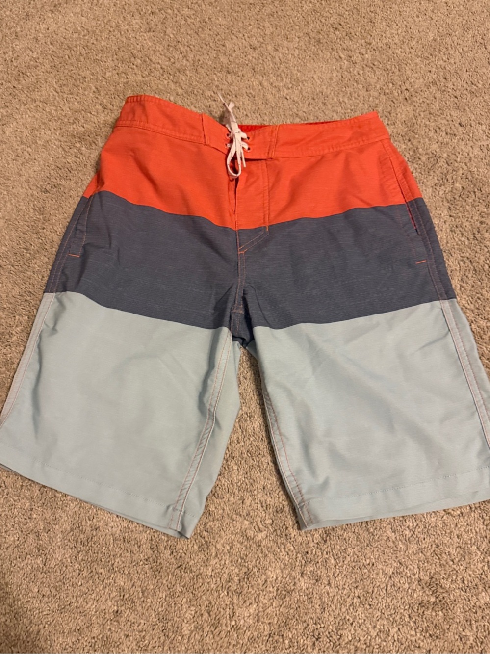 Goodfellow & Co Orange, Navy & Light Blue Colorblock Swim Shorts